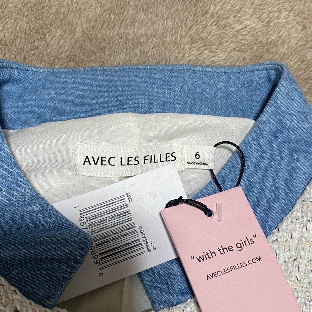 Avec Les Filles White and Blue Mini Dress - Picture 5 of 11